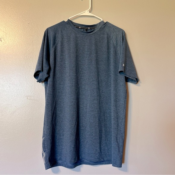 Kenneth Cole Men's Tech Shirt Silky Mesh Stretch Wicking Soft Nautilus Blue SZ L - Picture 1 of 9